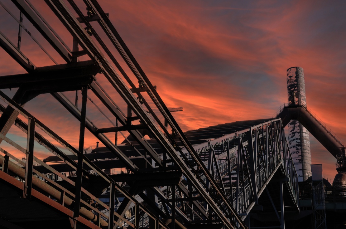 Sonnenuntergang Voelklinger Huette Vibrancy 30cm Hoehe Sunset VOKU